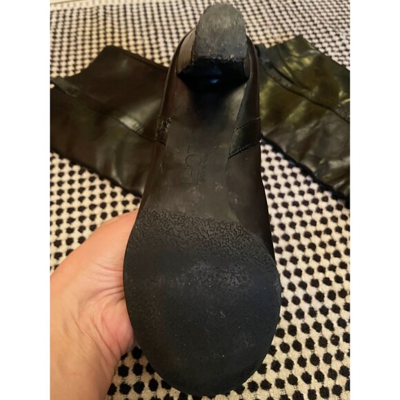 Vintage LOFT black slouchy BOHO boots with snakeskin trim SZ 8 Women's 3 in heel - Picture 12 of 13